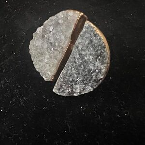 Druzy Geode Semicircle Ring Size 7